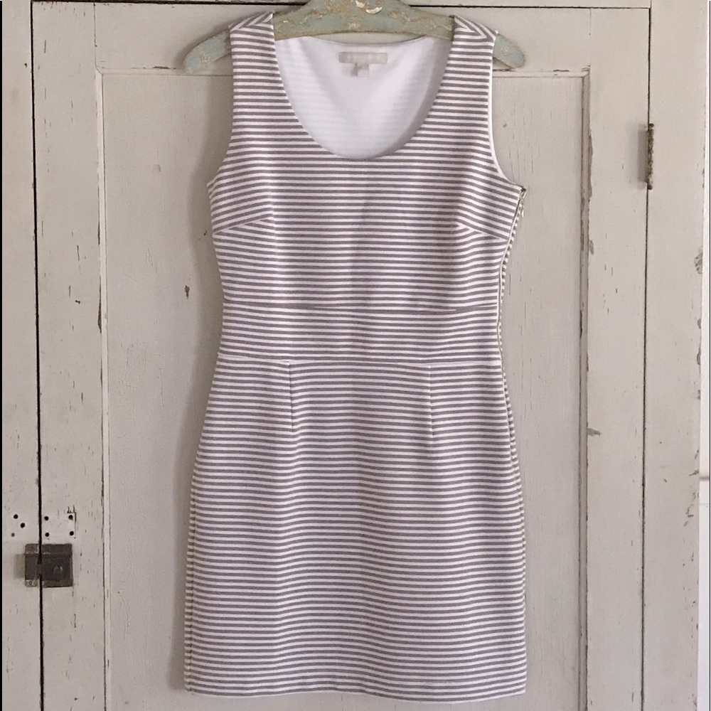 Banana Republic Taupe Stripe Knit Dress
